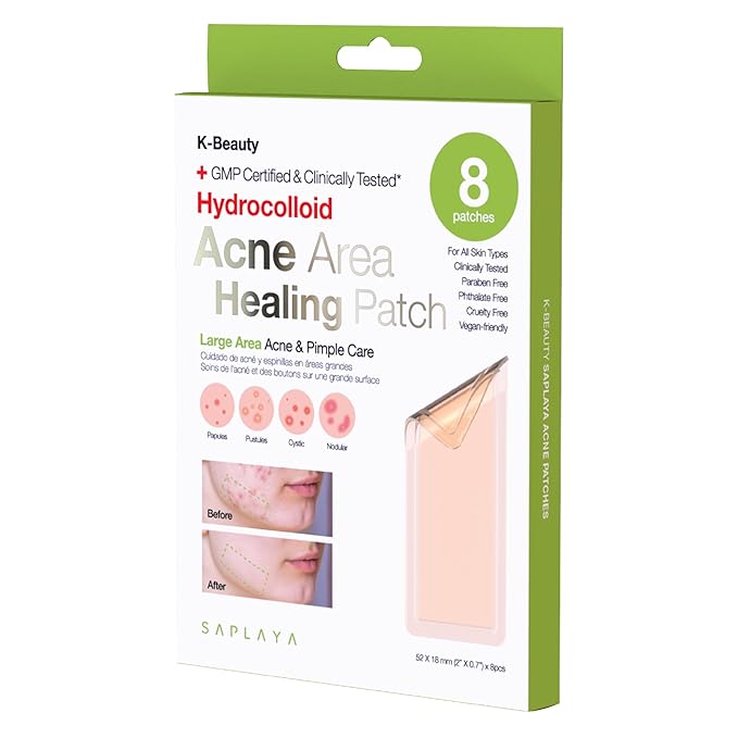 Saplaya K-Beauty Hydrocolloid Ance Area Care Hydrocolloid Patches For Acne Pimple Care 100% Hydrocolloid Acne Spot Healing Patch