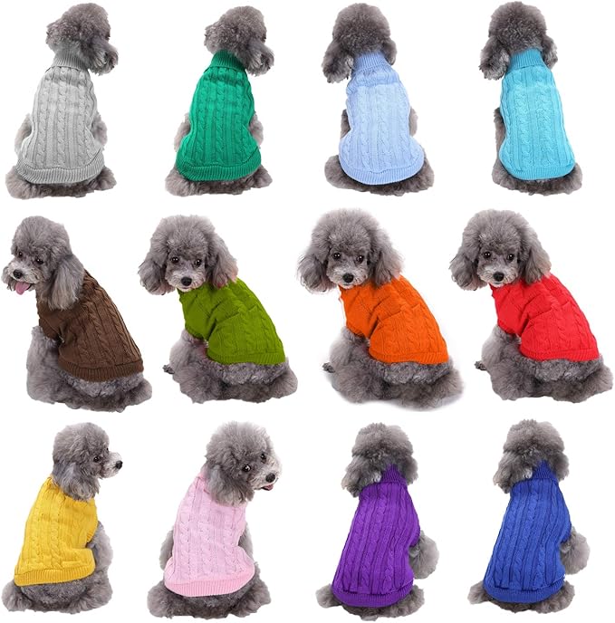 Dog Sweater - Warm Winter Classic Turtleneck Pet Clothes Coat for Puppies, Cats - Cute Christmas Sweaters for Girls Boys, XL