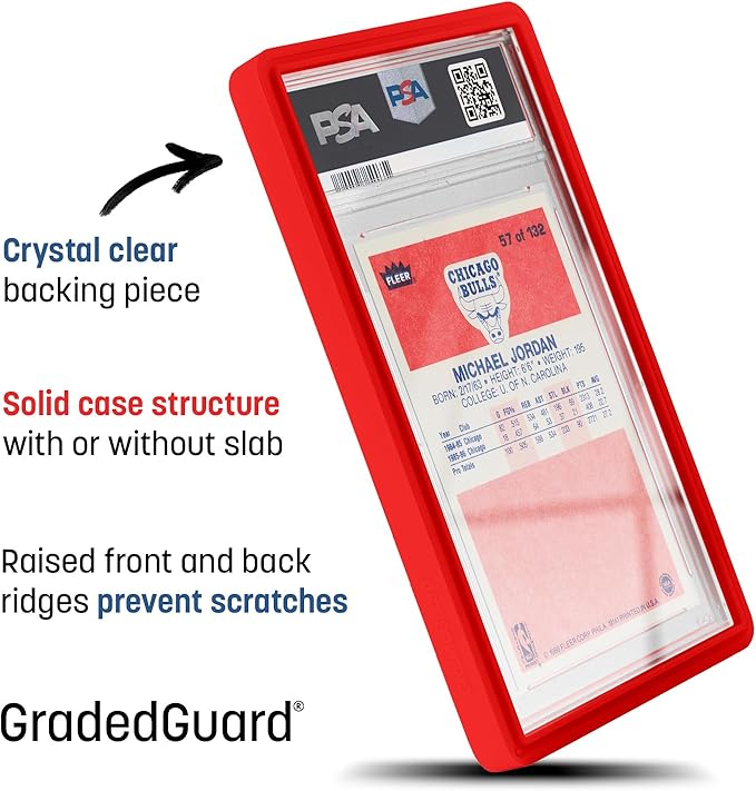 GradedGuard PSA Card Slab Protector Case, Standard PSA Size, Impact Resistant TPU Holder, Drop & Scratch Proof Frame for Graded Sports TCG Collectible Trading Cards. (Royal)