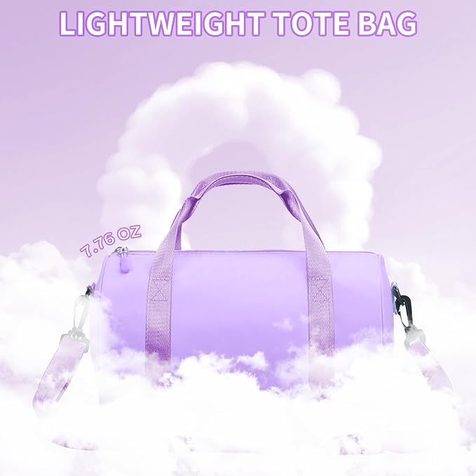 Ballet Dance Bag Mini Gym Bag Lightweight Small Duffle Bag 10L Cute Crossbody Bag for Yoga Swimming Sport (Purple)