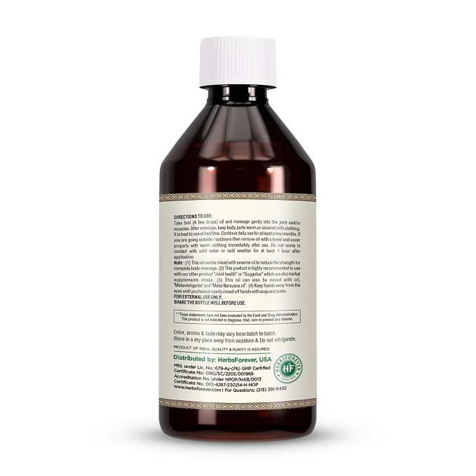 Herbsforever Flexn Oil - Pain Oil for Body, Joint, Musels Massage| Vitex negundo, Boswellia, Cinnamom, Pine, Eucalyptus, Comphor, Capsicum & Ayurvedic Herbal & Essential Oil | 7.1 fl oz, 210 ml