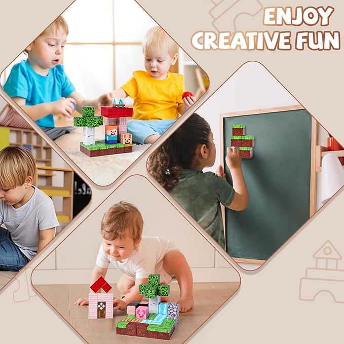 150 PCS Magnetic Building Block Set, 1 INES Educational Construction Toy Blocks for Kids, STEM Learning Assembly Toys