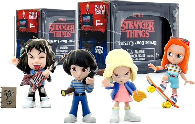 YuMe Official Stranger Things Upside Down Capsules – Series One 2 Pack Vintage Blind Box Action Figures, Netflix Collectible Toys for Fans & Collectors, 80s-Inspired Mystery Gift