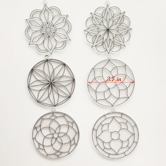 Ayhuhra 30 Sets Mandala Suncatchers Craft Kits Stained Glass DIY Window Paint Art Flower Suncatcher Kits for Spring Summer Party Activities Art Project Party Favors (Mandala)