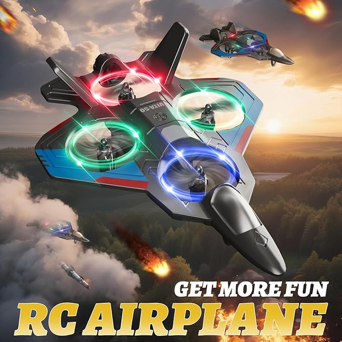 4DRC RC Planes Remote Control Airplanes for Kids 8-12 12-16, Foam Remote Control Planes for Kids Adults Beginners, Remote Control Helicopter Fighter Jet Drones for Kids Adults, 360° Flip Easy to Fly