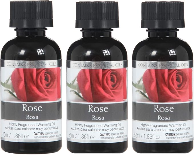 Hosley Rose Fragrance Warming Oils for, Meditation, Yoga, Spa Highly Scented Fragrance Oils for Home 55 ml Bottles (Pack of 3)