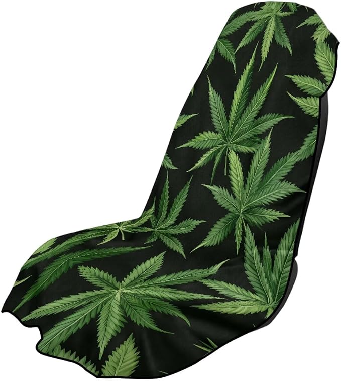 INSTANTARTS Tropical Plants Towel Car Seat Covers Seat Belt Cover Pad Car Seat Towel Cover as Yoga Mat