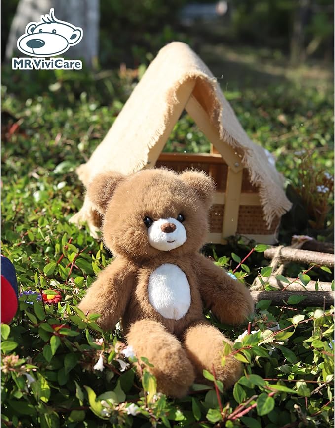 9" Soft Plush Teddy Bear – Adorable Brown Stuffed Animal Toy with White Belly – Perfect for Gifts, Bedtime, Nursery & Travel Cuddles