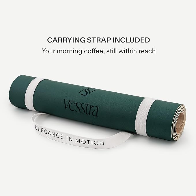 Premium Yoga Mat – Sweat-Activated Non-Slip PU Grip I Natural Rubber Base I 4mm for Yoga, Pilates & Workouts