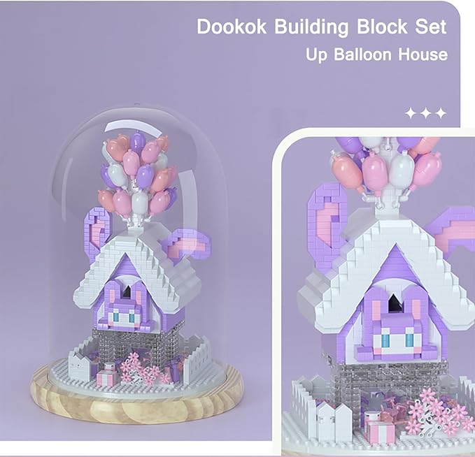 Up Balloon House Castle Building Set, Mini Bricks Bonsai Building Block Set, 1418 Pieces Micro Bricks Collectible Ideas Building Blocks for Adult Kids Ages 14 and up