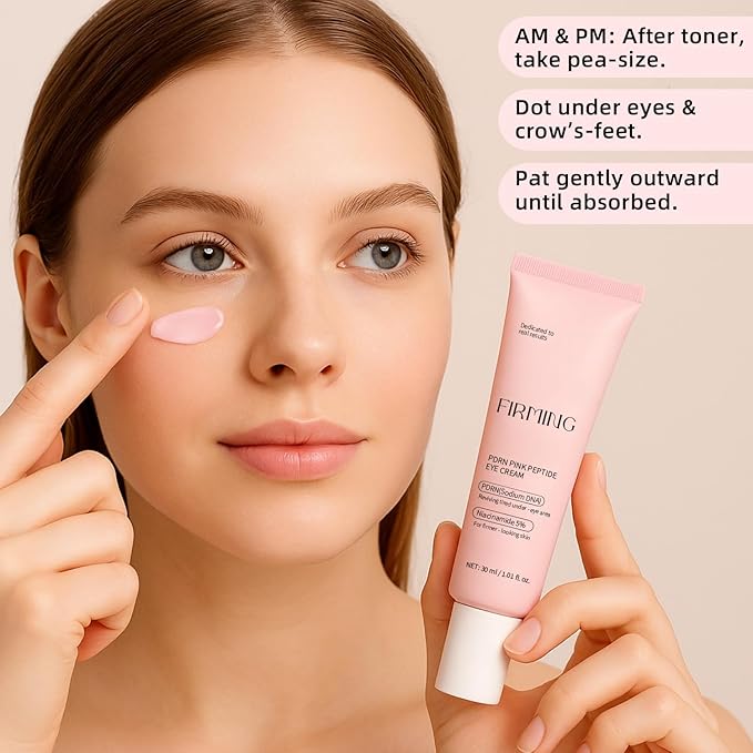 Mtmult Eye Cream Anti Aging Salmon DNA PDRN Pink Peptide Skin Care with 5% Niacinamide, Retinol, Peptides, Sodium Hyaluronate | Eye Treatment for Fine Lines, Dark Circles | 1.01fl.oz