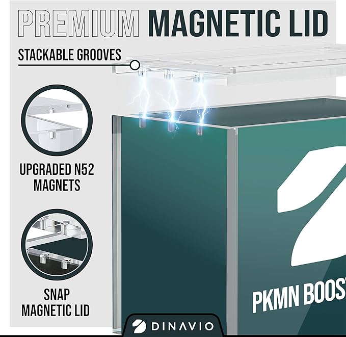 Dinavio Crafthouse One Piece Booster Box Acrylic Display Case Stackable - UV Protection with N52 Strong Magnets - Clear TCG Protector - Compatible with English One Piece OP-04 to OP-16 Booster Box