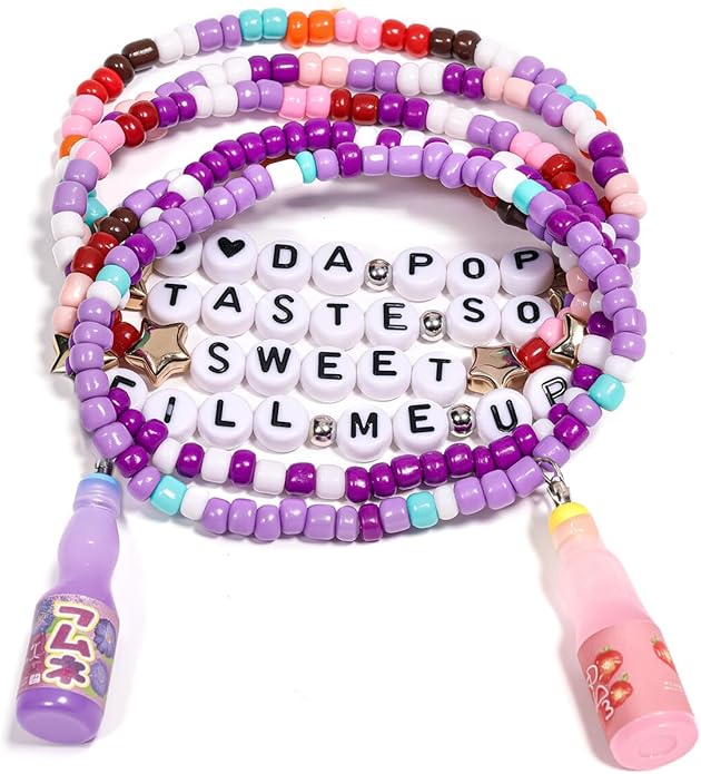 AICase for Korea-Pop Merch Soda Gifts Toys Doll Bracelets Birthday Decorations 6 Pcs Stackable Stretch Friendship Beaded Bracelets Costume Merchandise Jewelry Gifts for Fans Christmas