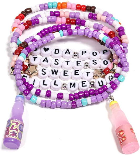 AICase for Korea-Pop Merch Soda Gifts Toys Doll Bracelets Birthday Decorations 6 Pcs Stackable Stretch Friendship Beaded Bracelets Costume Merchandise Jewelry Gifts for Fans Christmas