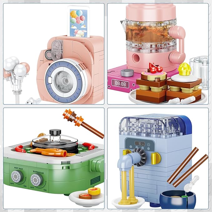 JMBricklayer Girls Building Set, 12PCS Mini Upgraded Home Appliances Friends Toy Sets, Party Favors STEM Puzzle Educational Building Blocks Toys, Gifts for Girls Boys
