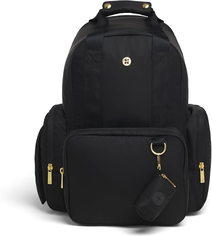 HUGGIES Unisex-adult Signature Hug Pack Diaper Backpack, Black, One Size