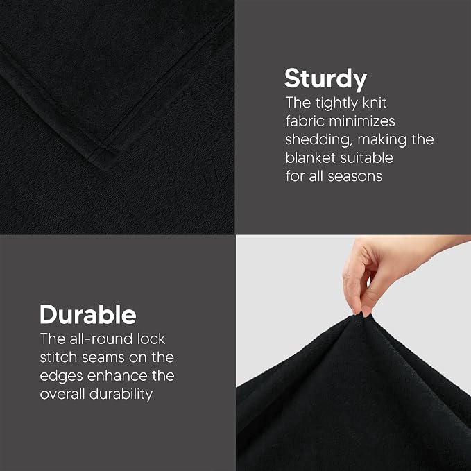 Utopia Bedding Fleece Bed Blanket California King Size Black (102x96 Inch) | Microfiber Plush Warm Lightweight Breathable Cozy Blanket Anti-Static, All Season Use Gift for Women and Men