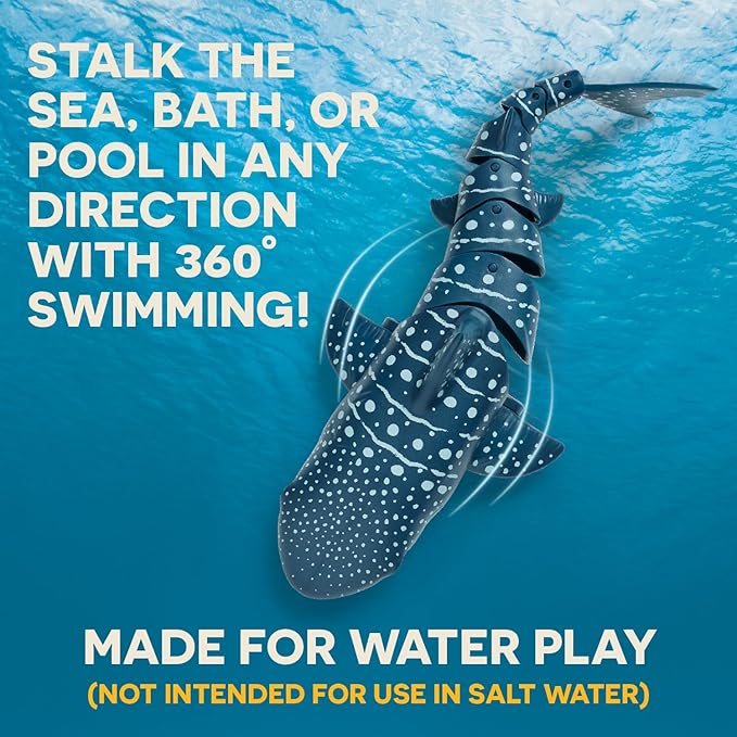 Terra - Remote Control Shark for Pool Toy – Realistic Moving RC Shark Toy for Water Play & Swimming Pools – Fun RC Pool Ocean Lake Toys for Kids – Battery-Operated Floating Toy