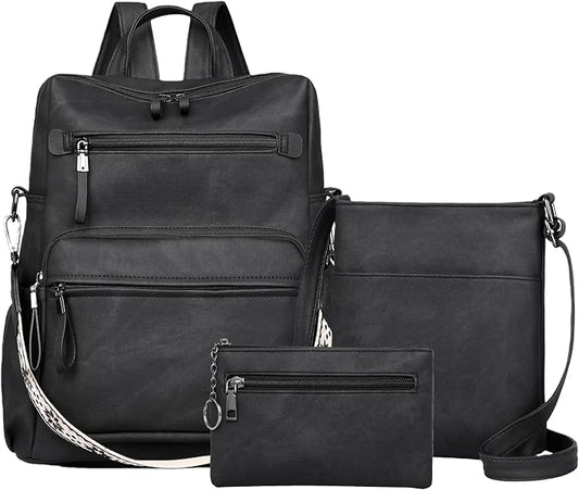 Backpack Purse for Women, Pu Leather Designer Travel Backpack, Fashion Work Ladies Shoulder Bag Handbag