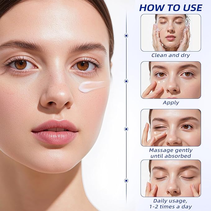 Eye Cream for Wrinkles & Crows Feet - with Essential Ceramides, Peptides & Caffeine & Niacinamide - Reduce Puffiness & Bags Under Eyes, Under Eye Cream for Women & Men, 0.5 Oz