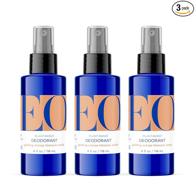 EO Deodorant Spray, 4 Ounce (Pack of 3), Orange Blossom Vanilla, made with Essential Oils for Men and Women