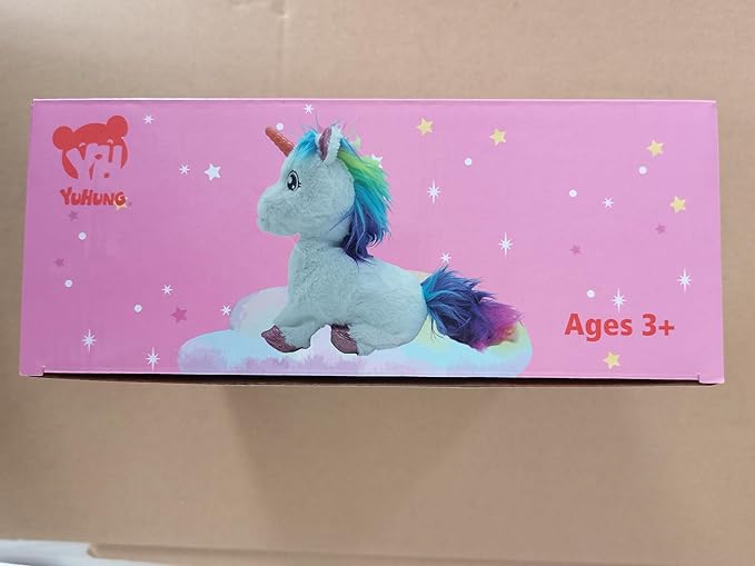 Interactive Unicorn Pet Toy with Leash Remote — Walks, Sits & “Eats”; Light-Up Horn, Touch & Sound Mode, Comb & Carrot, 3×AAA (Not Included), YH YUHUNG Unicorn Gift Toy for Girls Age 4-6
