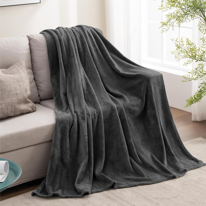 BEDELITE Fleece Blanket Soft Plush Throw for Couch Charcoal Grey 50"x70" | Ultra Soft Fleece, Plush Microfiber, Lightweight Warmth, All Season Comfort, Fade Resistant, Machine Washable, Couch Sofa Bed