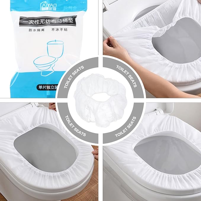 30Pcs Disposable toilet seat toilet covers disposable waterproof seat covers Portable toilet mat kids potty portable potty for adults paper toilet covers Disposable Toilet Mat