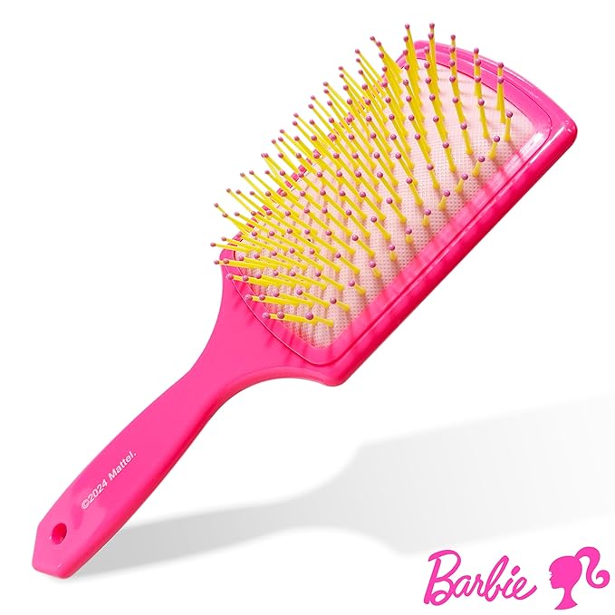LUV HER Barbie Kids Hair Brush & Spa Headband Set for Girls - Fun Grooming Kit for Detangling, Styling & Skincare - Soft & Stretchy One Size, Ages 3+