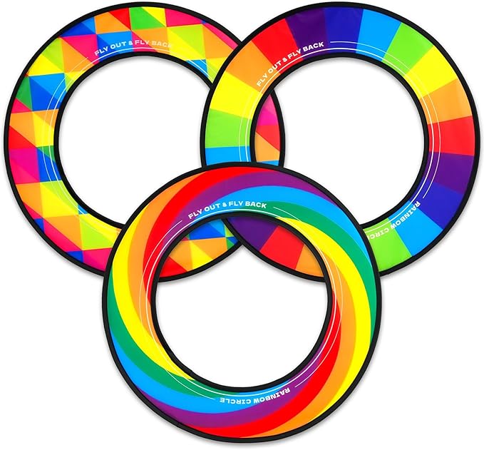 Doinfly【3-Pack Professional Flying Toys - Ultra-Stable & Long Distance Sport Flying Equipment for Outdoor Games, Pool, Beach, Backyard Fun | Adults & Kids Family Toy (Rainbow Series Colors)