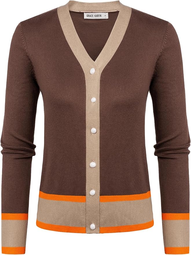 GRACE KARIN Cardigan Sweaters for Women Lightweight Long Sleeve Cropped Cardigan Summer Fall Fashion Clothing Outfits Shrug