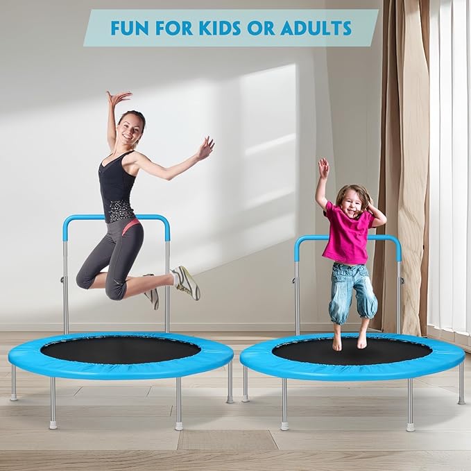 Lyromix Mini Trampoline for Kids, Indoor Toddler Trampoline with Handle, Child Small Rebounder Trampoline for Indoor and Outdoor Use