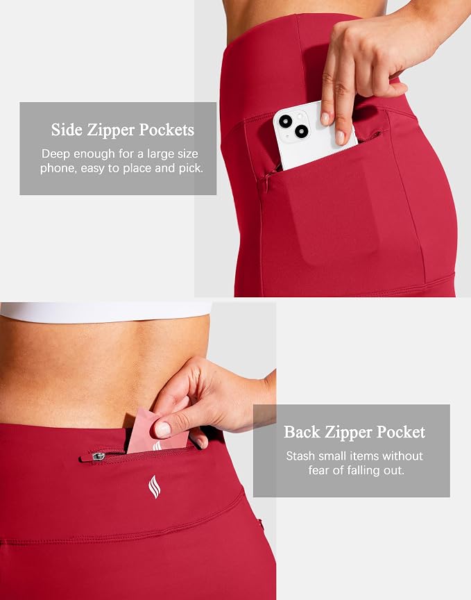 19" Ruffled Golf Skirts for Women | 3 Zipper Pockets, Knee Length, High Waisted, Long Skorts for Athletic, Casual, Tennis, Pickleball