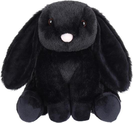 Apricot Lamb Toys Plush Bunny Rabbit Stuffed Animal with Fluffy Soft Ears (Black, Small-8")