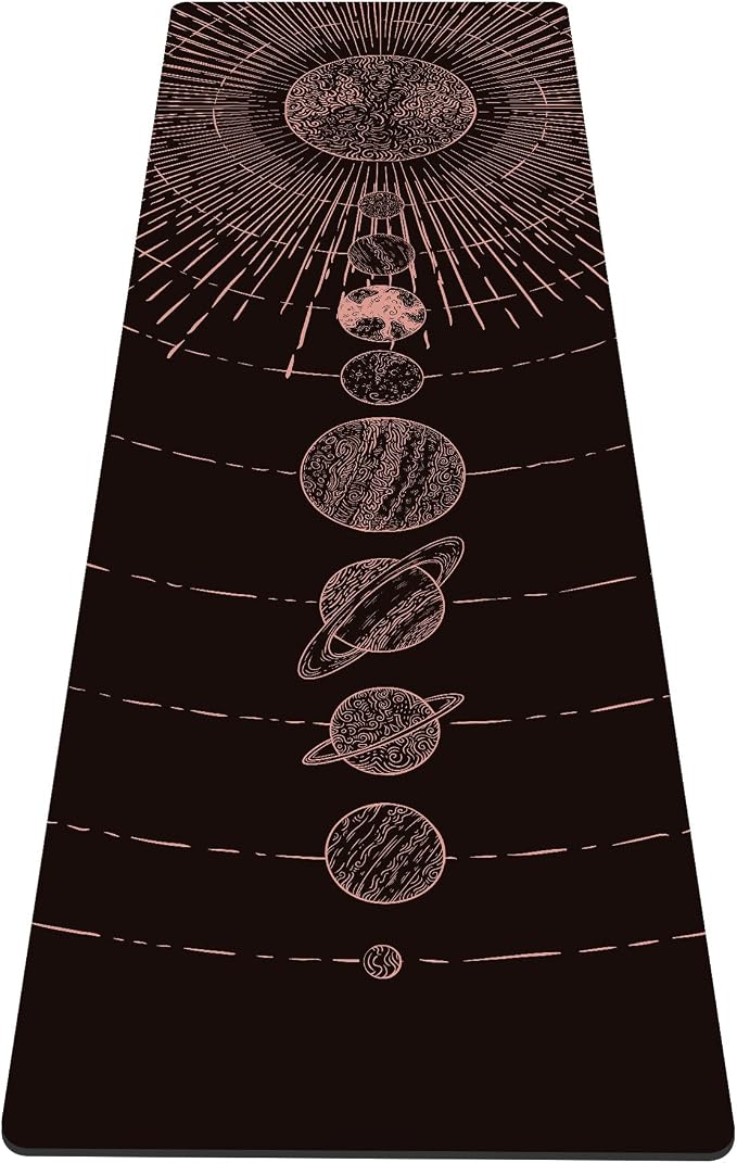 nuveti Yoga Mat Print Extra Thick TPE Non Slip Fitness Exercise Mat with Carrying Bag,72"x24" Extra Thick 6MM Exercise & Workout Mat for Yoga, Pilates Fitness and Floor Exercises