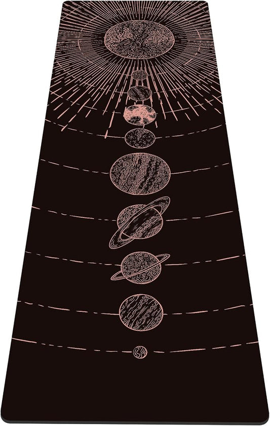 nuveti Yoga Mat Print Extra Thick TPE Non Slip Fitness Exercise Mat with Carrying Bag,72"x24" Extra Thick 6MM Exercise & Workout Mat for Yoga, Pilates Fitness and Floor Exercises