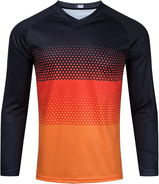 Boy Girl Cycling Jersey Kids Mountain Bike Motocross Long Sleeve Shirt Biking Tops 4-14 Years