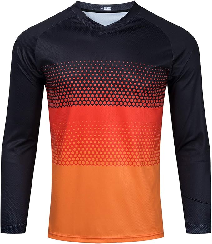 Boy Girl Cycling Jersey Kids Mountain Bike Motocross Long Sleeve Shirt Biking Tops 4-14 Years