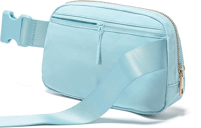 Gitus Gifts for 7 8 9 10 11 Year Old Girls Belt Bag Fanny Pack Crossbody Bags with Initial Letter Patch Birthday Gifts for Daughter Sister Friends Teen girls (Icing Blue-I)