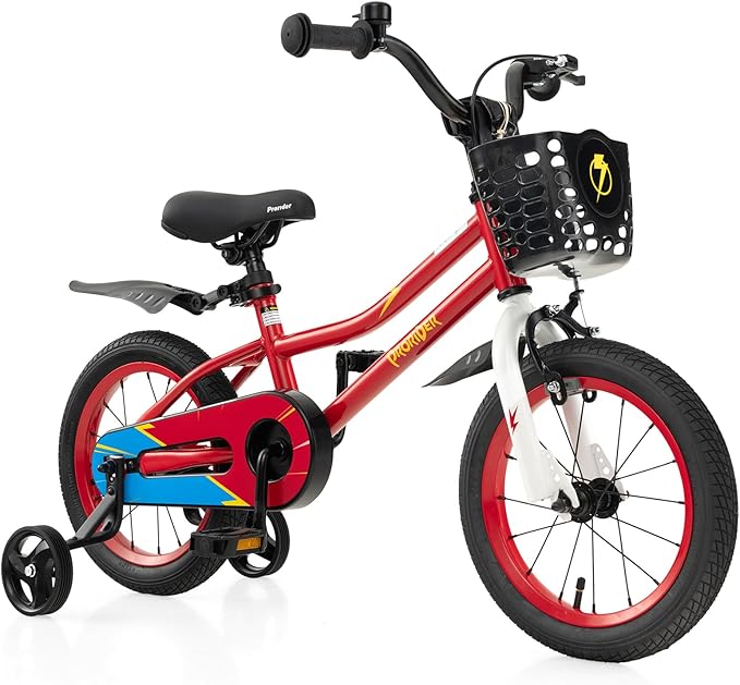 BABY JOY Kids Bike, 12 14 16 18 20 Inch Children Bikes for Boys Girls Teens 3-8 8+ Years w/Training Wheels or Kickstand, Handbrake, Coaster Brake & Removable Basket, Kids Bicycle of Multiple Colors