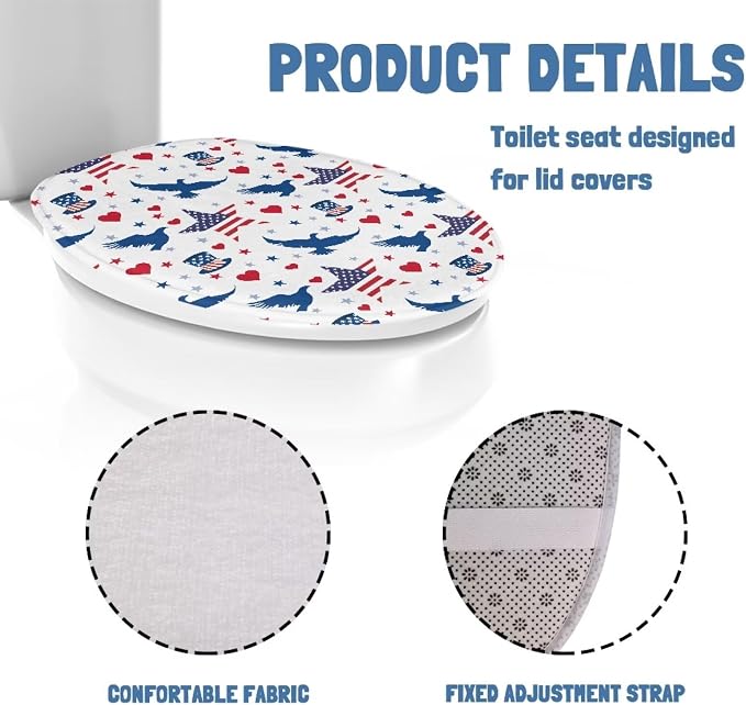 Star Toilet Seat Cover, Comfortable and Dustproof Toilet Lid Cover, Machine Washable and Reusable Toilet Lid Cover