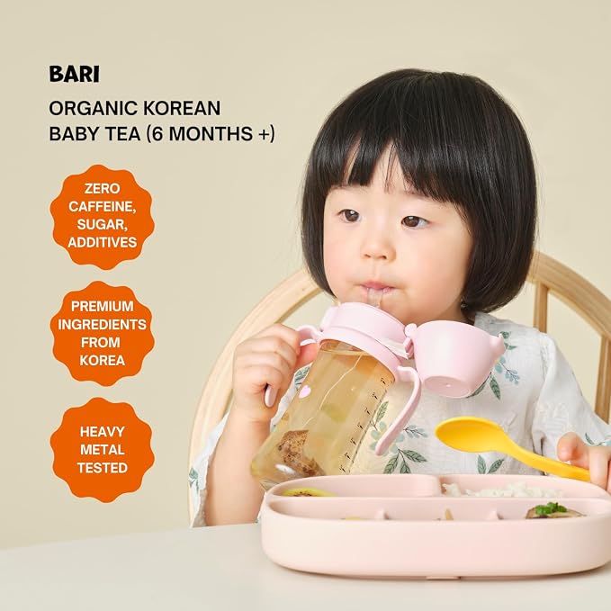 BARI Organic Baby Corn Tea – Baby Tea for the Whole Family | Korean Oksusu Cha, Caffeine-Free, No Sugar, Heavy Metal Tested | 20 Tea Bags