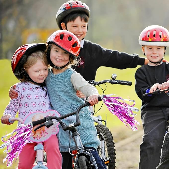 1Pair Kids Bike Handlebar Streamers, Children Scooter Handlebar Colorful Tassel Ribbon Bicycle Grips Baby Carrier Accessories