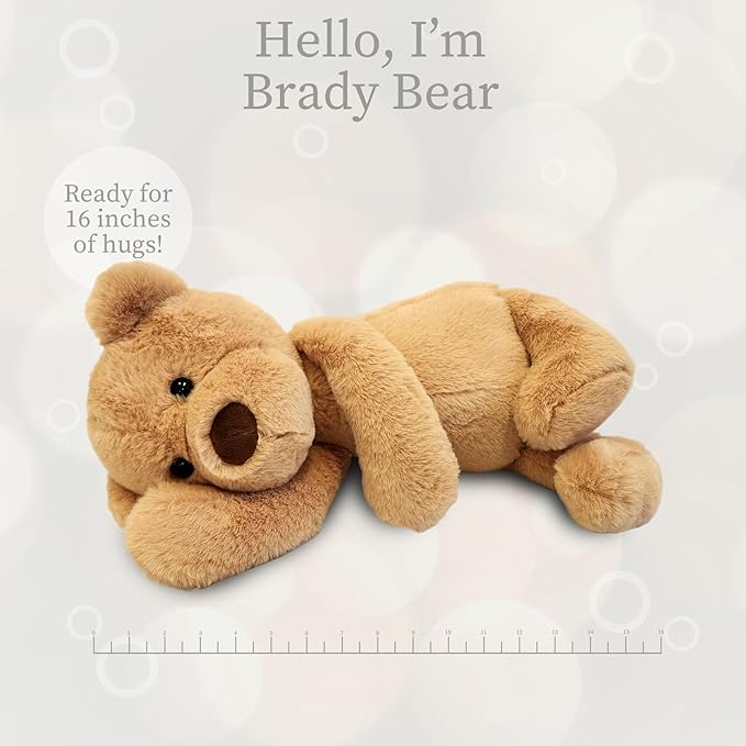 World's Softest Plush Brady Bear, Lushee, Large, 16" Stuffed Animal for Baby, Toddler, Kids, Adults - Soft, Huggable Stuffed Bear- Adorable Toy Made from Kid-Friendly, Quality Materials