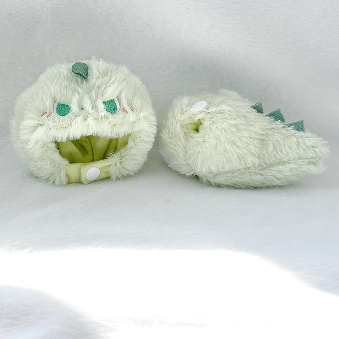 17cm Doll Rabbit Bunny Clothes, Autumn Spring Winter Thick Warm Suit, Super Funny Cute Cosplay Cos Costume Bee Shark Shrimp Dinosaur Suit Outfit for Dress Up -Green Dinosaur