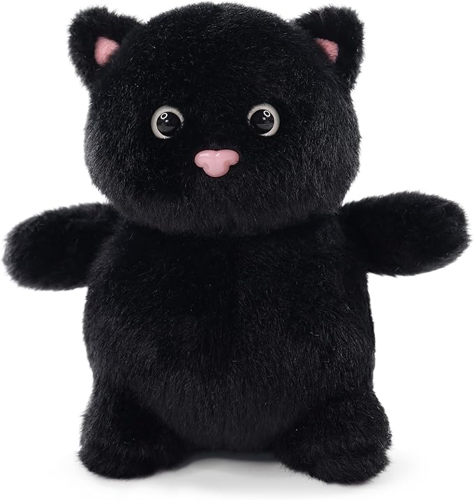 Sew Butiful 8" Black Cat Stuffed Animals Plush, Cute Plushie for Animal Themed Parties Teacher Student Award, Animal Toys for Baby, Boy, Girls, Great for Nursery, Room Decor, Bed