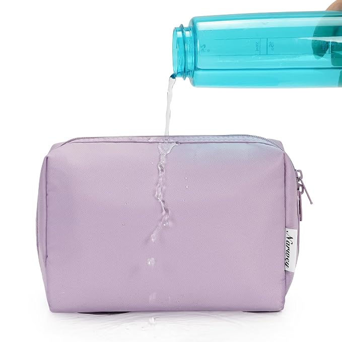 Narwey Cute Makeup Bag Travel Cosmetic Bag Organizer Toiletry Bag Make Up Bags with Compartments for Women Girls (Large, Purple)