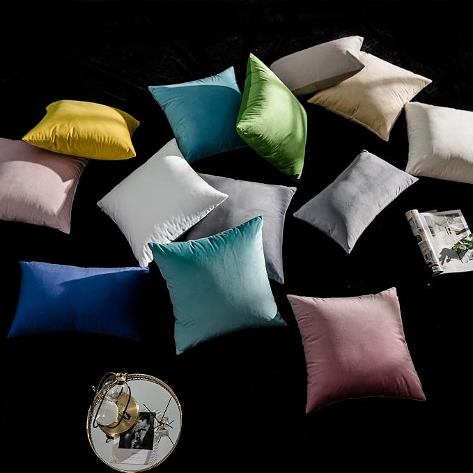 20x20 Decorative Velvet Throw Pillow Covers Set of 2 for Couch,Silver Gray | Soft Cushion Cases with Invisible Zipper for Modern Sofa Bed Living Room Bedroom Home Decor