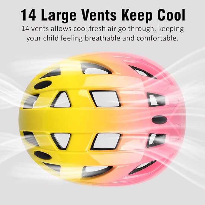 Kids Bike Helmet,2 Sizes Adjustable for Youth Child Boys & Girls Ages 3-5-8-14,Ventilation and Multi-Sport for Bicycle Skate