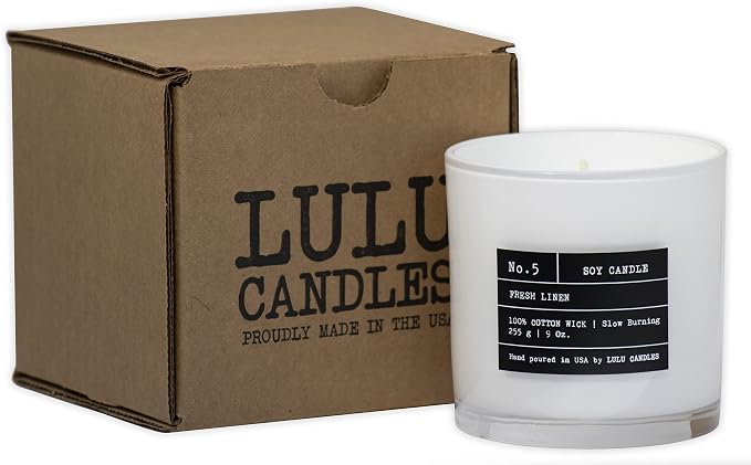 Lulu Candles | Sweet Pea, Jasmine & Apple | Luxury Scented Soy Jar Candle | Hand Poured in The USA | Highly Scented & Long Lasting- 9 Oz.